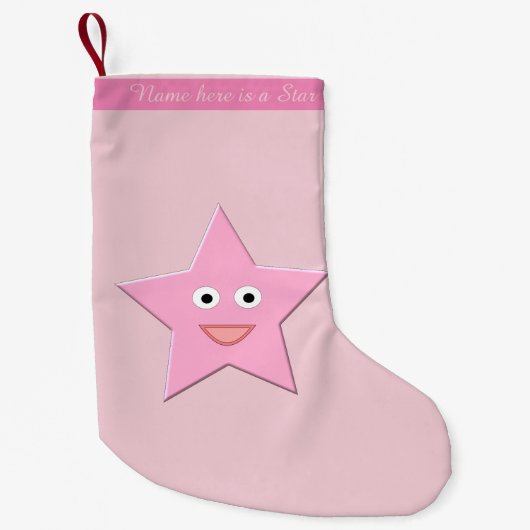 Aangepaste  roze sterren stoppen kleine kerstsok (Voorkant)