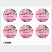 Aangepaste roze Stickers voor pinda's bruiloft-env (Vel)