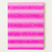 Aangepaste roze strepen glitter planner (Achterkant)