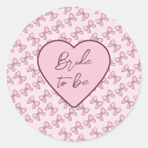 Aangepaste Roze Strik Bruid Tegoed Sticker voor Br