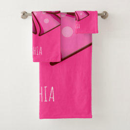 Aangepaste Roze Strik Coquette Meisjes Bad Handdoek