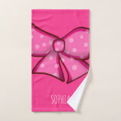 Aangepaste Roze Strik Coquette Meisjes Bad Handdoek (Handdoek)
