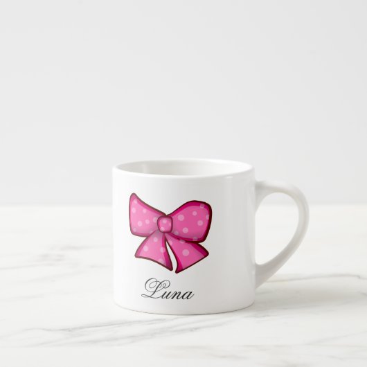 Aangepaste Roze Strik Coquette Meisjes Kinderen Espresso Kop (Rechts)