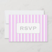Aangepaste roze stripe RSVP-kaarten Kaart (Voorkant)