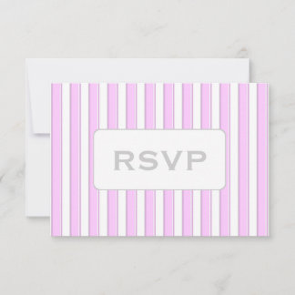 Aangepaste roze stripe RSVP-kaarten Kaart