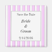 Aangepaste roze stripes sparen de Magneet Datum (Voorkant)