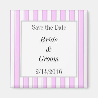 Aangepaste roze stripes sparen de Magneet Datum