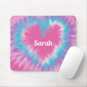 Aangepaste roze stropdas-kleurstofhartMuismat Muismat (Met muis)