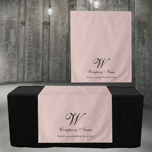 Aangepaste roze tafelkleed banner script voor zake wandkleed