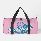Aangepaste Roze Teal Pickleball Sportstas Plunjezak (Achterkant)