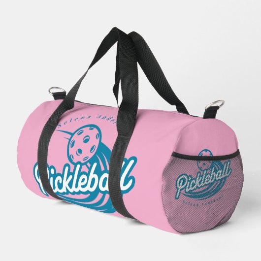 Aangepaste Roze Teal Pickleball Sportstas Plunjezak (Rechterhoek)