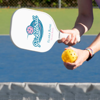 Aangepaste Roze Teal Pickleball Team Paddle