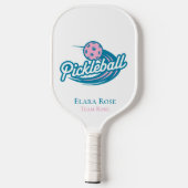 Aangepaste Roze Teal Pickleball Team Paddle (Achterkant)