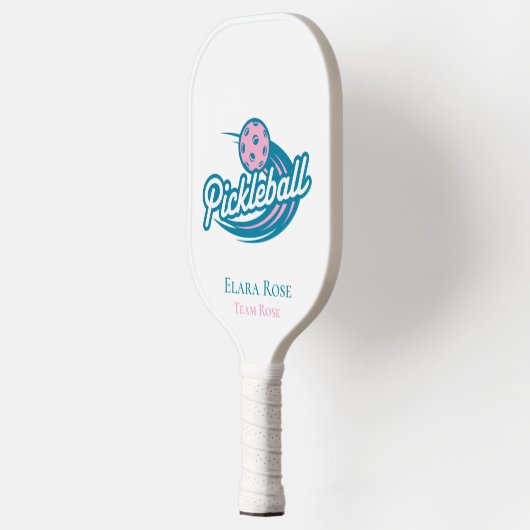 Aangepaste Roze Teal Pickleball Team Paddle (Links)