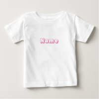 Aangepaste roze tekst schattig baby T-shirt