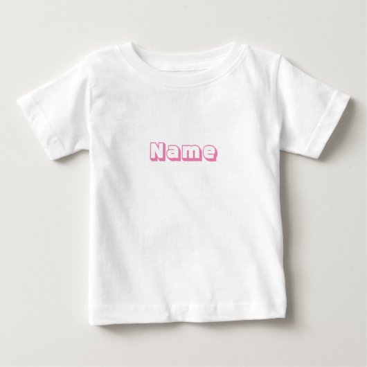 Aangepaste roze tekst schattig baby T-shirt (Voorkant)