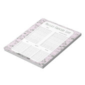 Aangepaste roze toile-lijstblok notitieblok (Linkerzijde)