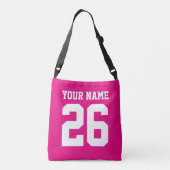 Aangepaste roze trut, kruisje crossbody tas (Achterkant)