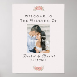Aangepaste Roze Tuin Bloemige Trouw Welkom Poster