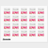 Aangepaste roze Tulp Wedding Envelope Sticker (Vel)