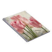 Aangepaste  roze tulpen notitieboek (Rechterzijde)
