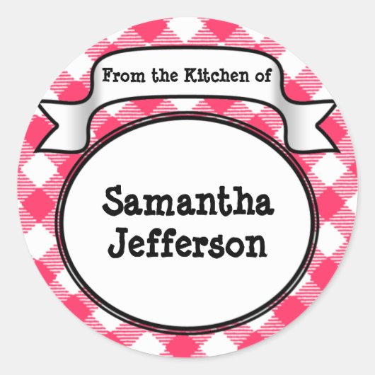 Aangepaste roze -Uit de keuken van potje- of label (Voorkant)