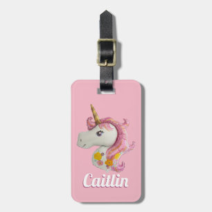 Aangepaste roze Unicorn Bagagelabel