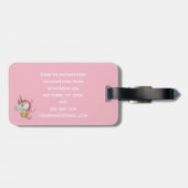 Aangepaste roze Unicorn Bagagelabel (Achterkant horizontaal)