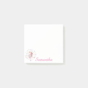 Aangepaste roze Unicorn Ballerina Post-it Notes