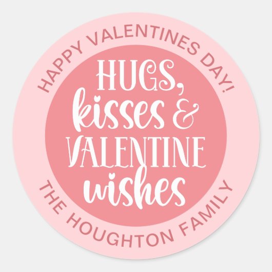 Aangepaste roze Valentijn sticker (Voorkant)