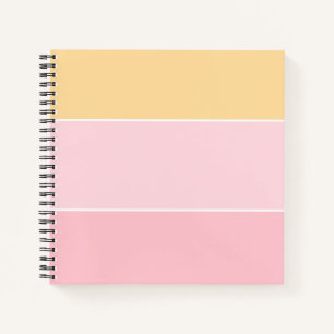Aangepaste Roze Vanille Geel Witte Gestreepte Sjab Notitieboek