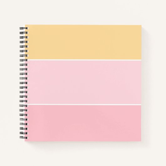 Aangepaste Roze Vanille Geel Witte Gestreepte Sjab Notitieboek (Voorkant)