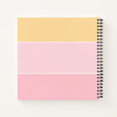 Aangepaste Roze Vanille Geel Witte Gestreepte Sjab Notitieboek (Achterkant)