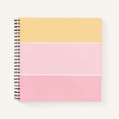 Aangepaste Roze Vanille Gele Witte Gestreepte Sjab Notitieboek (Voorkant)