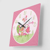 Aangepaste roze ventiel/vlinderklok vierkante klok (Hoek)