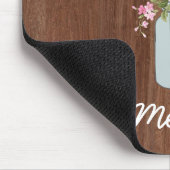 Aangepaste roze ventilator Mason Jar op rood hout Muismat (Hoek)