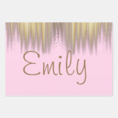 Aangepaste roze verjaardag inpakpapier vel (Voorkant)