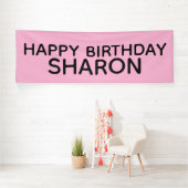 Aangepaste ROZE VERJAARDAGS SLINGER Spandoek (Insitu)