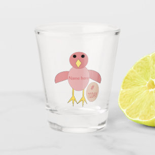 Aangepaste Roze Verjaardagsmeisje Kuiken Aangepast Shot Glas