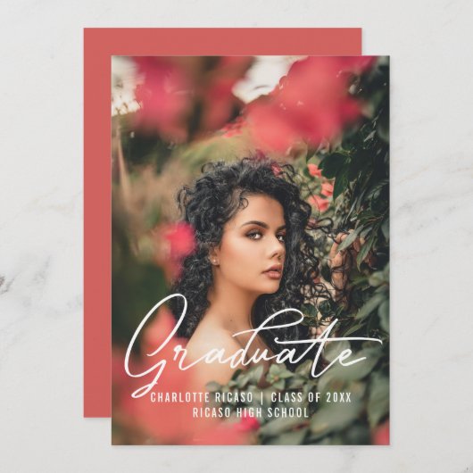 Aangepaste roze verlofdia template kaart (Voorkant / Achterkant)