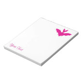 Aangepaste Roze Vleermuis Cute Goth Naam Notitieblok (Linkerzijde)