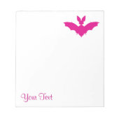 Aangepaste Roze Vleermuis Cute Goth Naam Notitieblok (Voorkant)