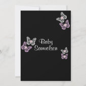 Aangepaste Roze Vlinder Baby Douche Uitnodigingen  (Achterkant)