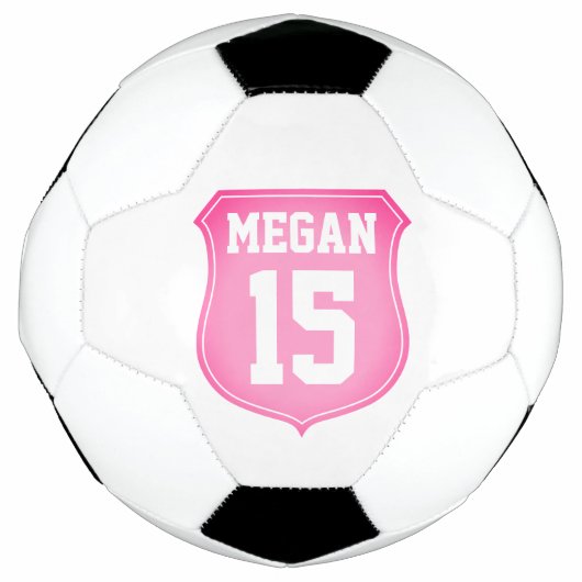 Aangepaste roze voetbal cadeau voor atletisch meis (Voorkant)