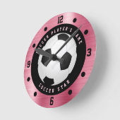 Aangepaste roze Voetbal Football  Ronde Klok (Hoek)