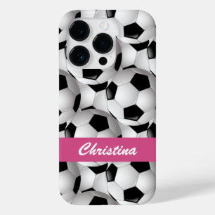 Aangepaste roze Voetbal Patroon Case-Mate iPhone 14 Pro Hoesje