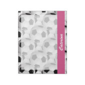 Aangepaste roze Voetbal Patroon Notitieblok (Linkerzijde)