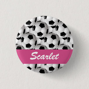 Aangepaste roze Voetbal Patroon Ronde Button 3,2 Cm