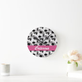 Aangepaste roze Voetbal Patroon Ronde Klok (Huis)