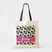 Aangepaste roze Voetbal Patroon Tote Bag (Voorkant)